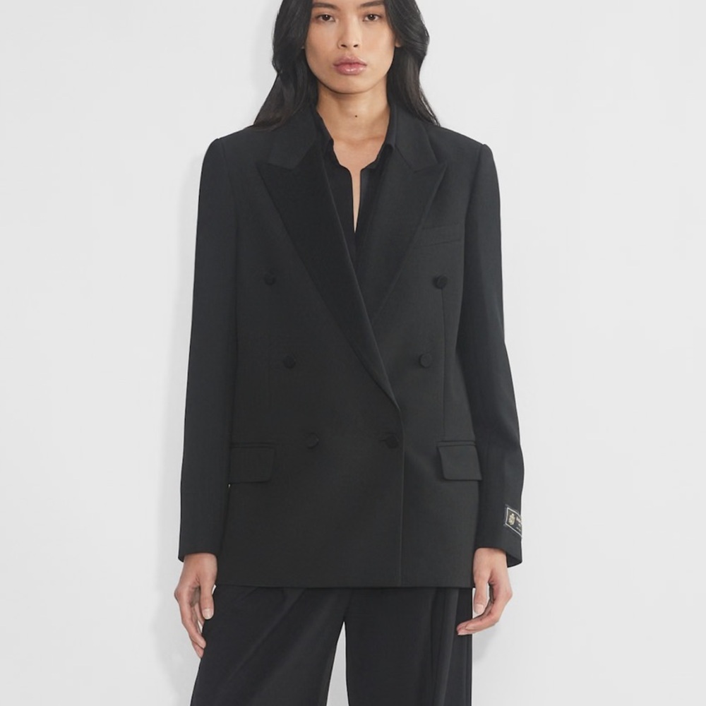 Babaton Black Double-Breasted Blazer